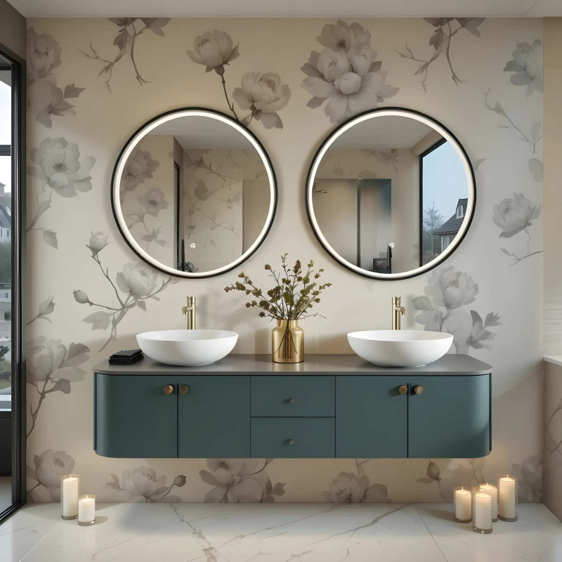 Lustro LED TONDO ze zmienną barwą 70 cm, rama gunmetal CORSAN L0070GM