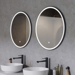 Lustro LED TONDO ze zmienną barwą 70 cm, rama gunmetal CORSAN L0070GM