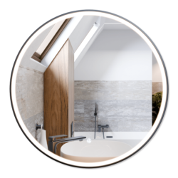 Lustro LED TONDO ze zmienną barwą 70 cm, rama gunmetal CORSAN L0070GM