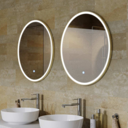 Lustro LED TONDO ze zmienną barwą 70 cm, rama złoto szczotkowane CORSAN L0070BGL
