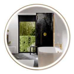 Lustro LED TONDO ze zmienną barwą 70 cm, rama złoto szczotkowane CORSAN L0070BGL