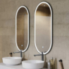 Lustro LED OVO ze zmienną barwą 50x100 cm, akrylowa gunmetal CORSAN L5010GM