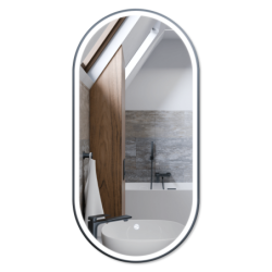 Lustro LED OVO ze zmienną barwą 50x100 cm, akrylowa gunmetal CORSAN L5010GM