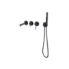 Bateria wannowa ścienna LUGO z zestawem natryskowym czarna CORSAN CMB7554BL