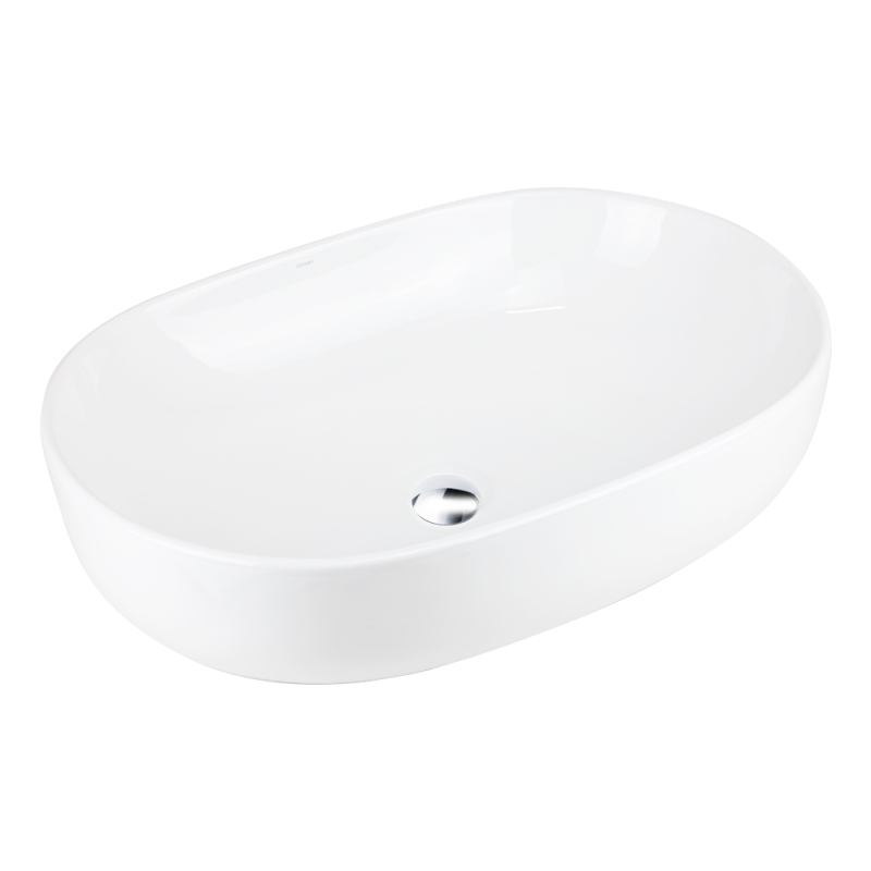 Umywalka nablatowa OLVENA 600x425x145mm owalna chromowany korek CORSAN UC5566CH