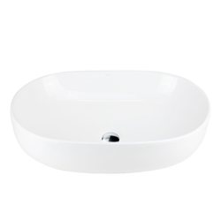 Umywalka nablatowa OLVENA 600x425x145mm owalna chromowany korek CORSAN UC5566CH