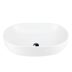 Umywalka nablatowa OLVENA 600x425x145mm owalna czarny korek CORSAN UC5566BL