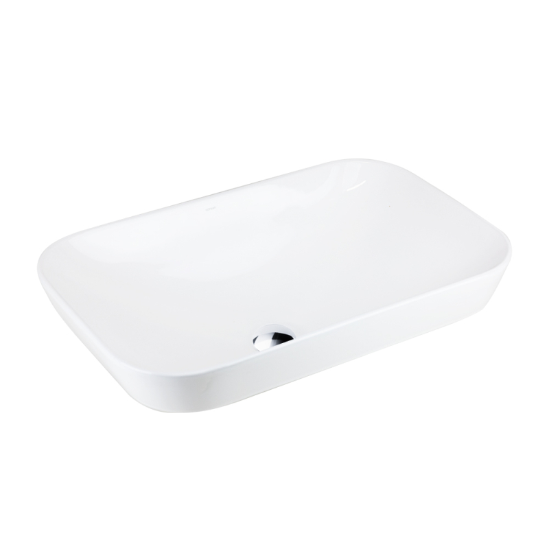 Umywalka nablatowa INTERO prostokątna 530x335x170 mm chromowany korek CORSAN UC5580CH