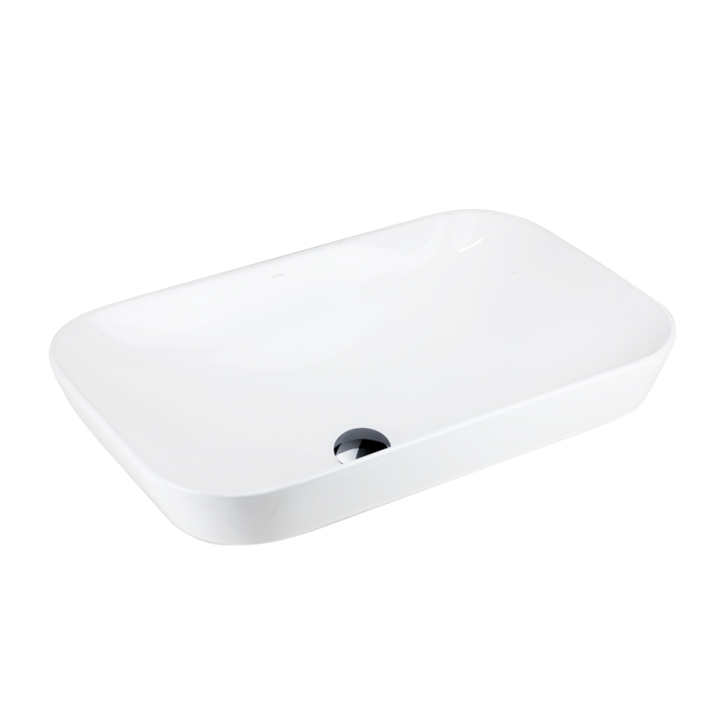 Umywalka nablatowa INTERO prostokątna 530x335x170 mm czarny korek CORSAN UC5580BL