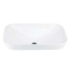 Umywalka nablatowa INTERO prostokątna 530x335x170 mm czarny korek CORSAN UC5580BL