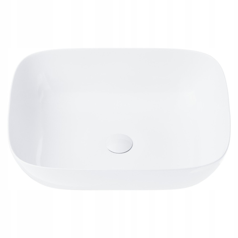 Umywalka nablatowa MONO prostokątna 500x400x145 mm z korkiem białym CORSAN UC5597WH