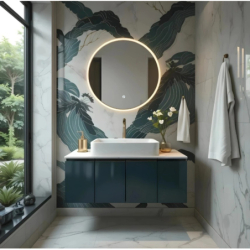 Umywalka nablatowa ANGO prostokątna 600x340x110 mm z korkiem czarnym CORSAN UC5610BL