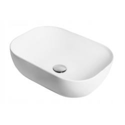 Umywalka nablatowa MONO prostokątna 460x320x140 mm z korkiem chrom CORSAN UC5603CH