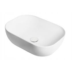 Umywalka nablatowa MONO prostokątna 460x320x140 mm z korkiem białym CORSAN UC5603WH