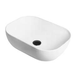 Umywalka nablatowa MONO prostokątna 460x320x140 mm z korkiem czarnym CORSAN UC5603BL