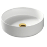 Umywalka nablatowa LUGO okrągła 360x120 mm z korkiem złotym CORSAN UC5665GL