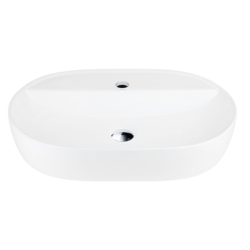 Umywalka nablatowa OLVENA 600x400x120mm otwór na baterię chromowany korek CORSAN UC5658CH