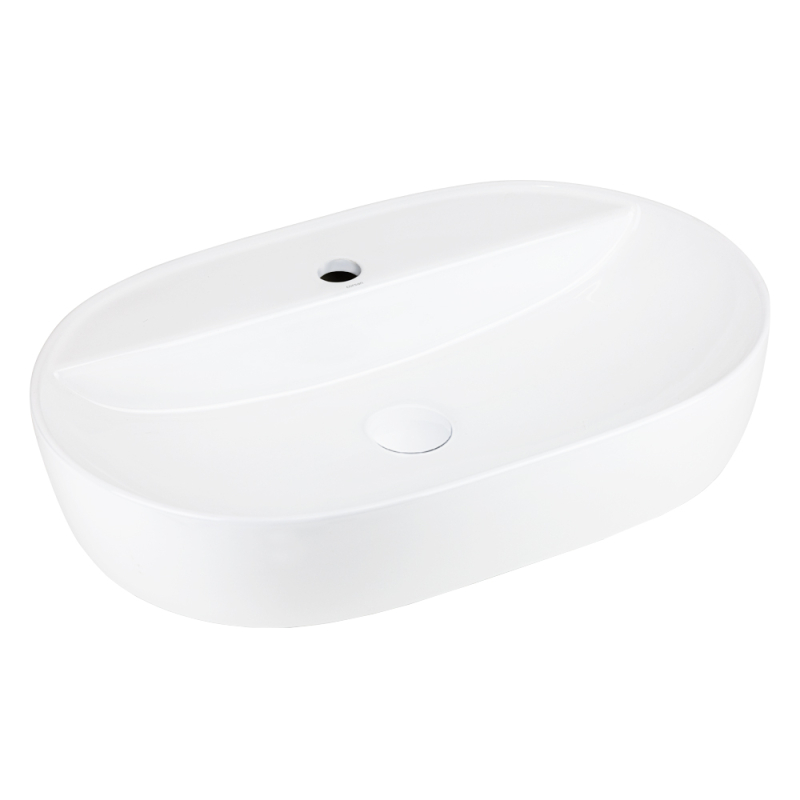 Umywalka nablatowa OLVENA 600x400x120mm otwór na baterię biały korek CORSAN UC5658WH