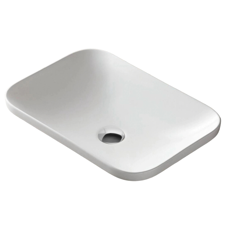 Umywalka wpuszczana w blat INTERO 430x380x140 mm z korkiem chrom CORSAN UC5672CH