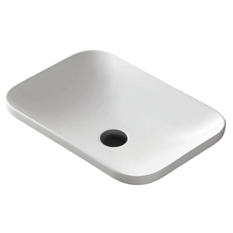 Umywalka wpuszczana w blat INTERO 430x380x140 mm z korkiem czarnym CORSAN UC5672BL