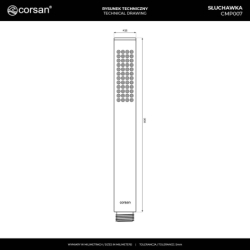 Słuchawka prysznicowa LUGO inox szczotkowana stal CORSAN CMP007BSL