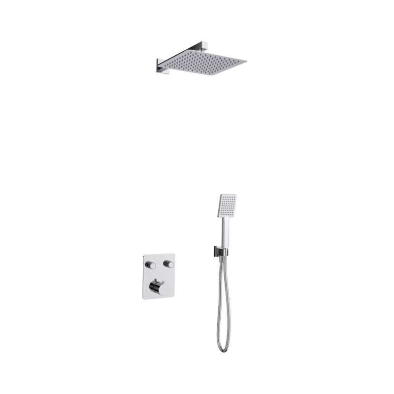 Zestaw prysznicowy podtynkowy ANGO deszczownica 25cm termostat słuchawka prysznicowa chrom CORSAN Z02TCH