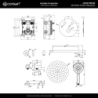 Zestaw prysznicowy podtynkowy LUGO deszczownica 25cm mieszacz słuchawka prysznicowa chrom CORSAN Z04MCH