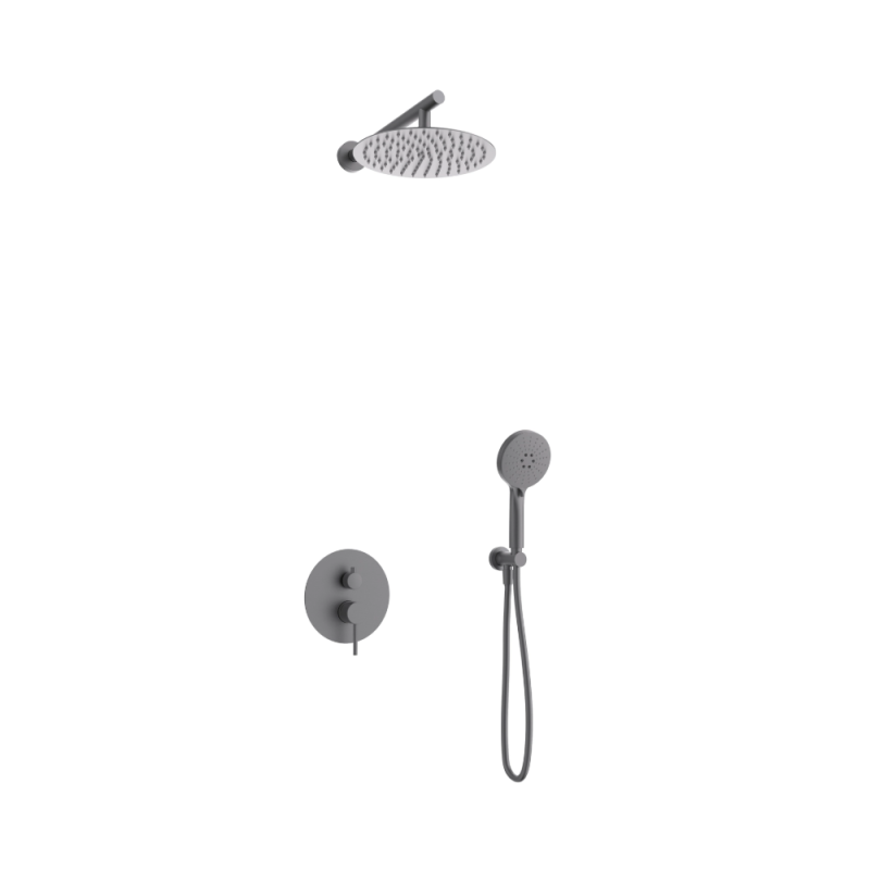 Zestaw prysznicowy podtynkowy LUGO deszczownica 25cm mieszacz słuchawka prysznicowa gunmetal CORSAN Z03MGM