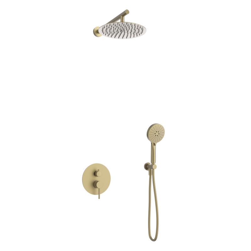Zestaw prysznicowy podtynkowy LUGO deszczownica 25cm mieszacz słuchawka prysznicowa złoto szczotkowane CORSAN Z03MBGL