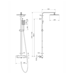 Kolumna prysznicowa ANGO deszczownica 25 termostat stal szczotkowana CORSAN CMN02TBSL