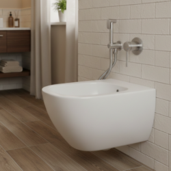 Bateria bidetowa podtynkowa LUGO stal szczotkowana CORSAN CMB7570BSL