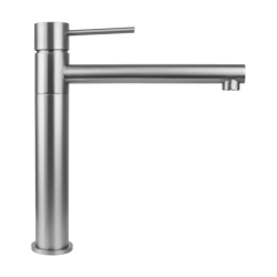 Wysoka bateria umywalkowa LUGO stal szczotkowana z ruchomą wylewką CORSAN CMB7521BSL