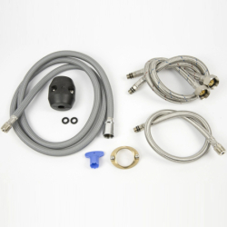 Bateria wannowa 3 otworowa LUGO z wylewką i słuchawką prysznicową stal szczotkowana CORSAN CMB7542BSL