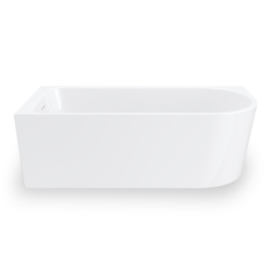 Wanna narożna INVELIA 160x75 cm montaż lewostronny przelew szczelinowy korek klik klak różowe złoto CORSAN V220LLRG