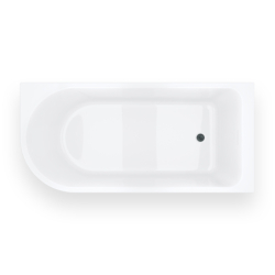 Wanna narożna INVELIA 160x75 cm montaż prawostronny przelew szczelinowy korek klik klak gunmetal CORSAN V220LPGM