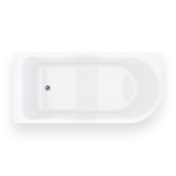 Wanna narożna INVELIA 170x80 cm montaż lewostronny przelew szczelinowy korek klik klak chrom CORSAN V220XLLCH