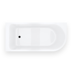 Wanna narożna INVELIA 170x80 cm montaż lewostronny przelew szczelinowy korek klik klak czarny CORSAN V220XLLBL