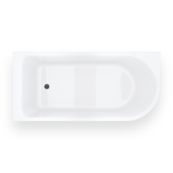 Wanna narożna INVELIA 170x80 cm montaż lewostronny przelew szczelinowy korek klik klak gunmetal CORSAN V220XLLGM