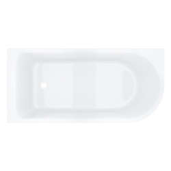 Wanna narożna INVELIA 170x80 cm montaż lewostronny przelew szczelinowy korek klik klak różowe złoto CORSAN V220XLLRG