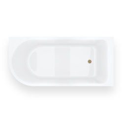 Wanna narożna INVELIA 170x80 cm montaż prawostronny przelew szczelinowy korek klik klak złoto szczotkowane CORSAN V220XLPBGL