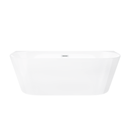 Wanna przyścienna wolnostojąca MONO 160 x75 cm korek klik-klak biały CORSAN E029LWH