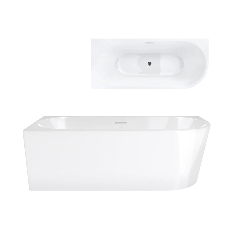 Wanna narożna INTERO 150 cm montaż lewostronny przelew szczelinowy korek klik klak gunmetal CORSAN V230MLGM