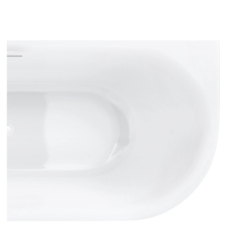 Wanna narożna INTERO 140 cm montaż lewostronny przelew szczelinowy korek klik klak biały CORSAN V230SLWH