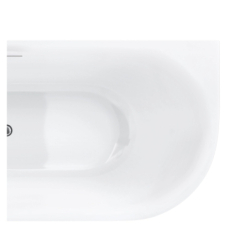 Wanna narożna INTERO 140 cm montaż lewostronny przelew szczelinowy korek klik klak chrom CORSAN V230SLCH