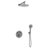 Zestaw prysznicowy LUGO deszczownica 25cm mieszacz słuchawka prysznicowa gunmetal CORSAN Z04MGM