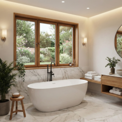 Wanna wolnostojąca OLVENA 150 cm przelew szczelinowy korek klik-klak biały CORSAN V041MWH