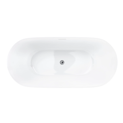 Wanna wolnostojąca OLVENA 150 cm przelew szczelinowy korek klik klak chrom CORSAN V041MCH