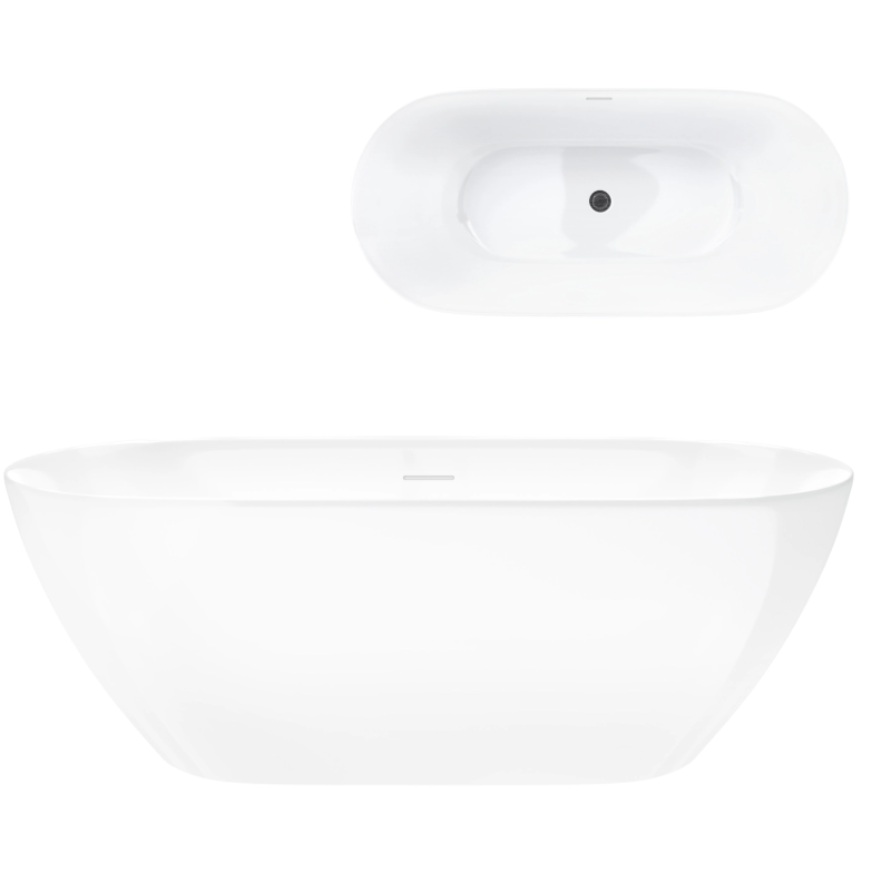 Wanna wolnostojąca OLVENA 150 cm przelew szczelinowy korek klik klak gunmetal CORSAN V041MGM