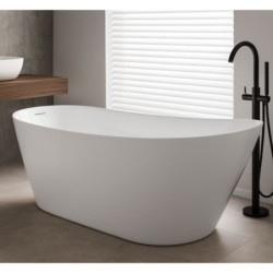 Wanna wolnostojąca ESTELLA II SLIM 170 cm przelew szczelinowy korek klik klak miedź szczotkowana CORSAN V038XLBRG