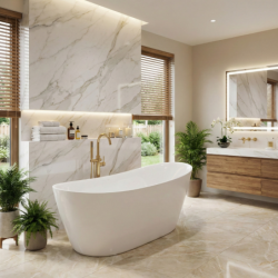 Wanna wolnostojąca ESTELLA II SLIM 170 cm przelew szczelinowy korek klik klak różowe złoto CORSAN V038XLRG